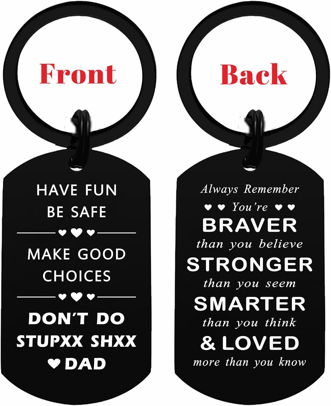 Viayen Valentines Day Gifts for Teens Boys Son from Mom and Dad, Funny Son Daughter Stocking Stuffers Decoration Keychain - Image 4
