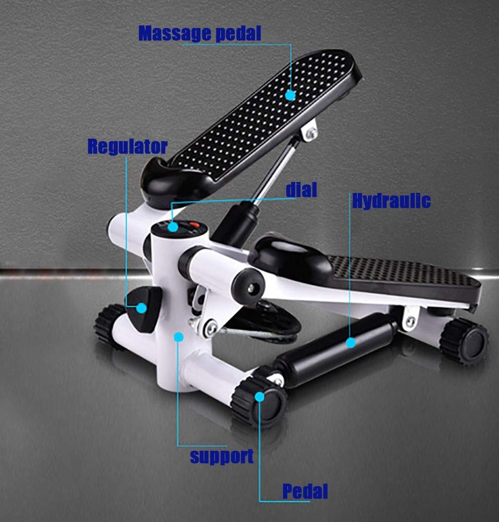 Máquina paso a paso con cintas de entrenamiento, multifunción, mini máquina de ejercicio paso a paso con pantalla LED, silenciosa para entrenamientos en casa