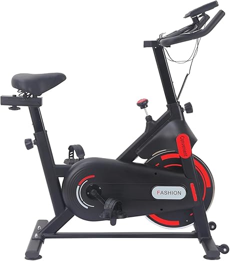 Bicicleta Ergométrica Spinning Silenciosa com Roda de Inércia 10Kg, Ajuste de Intensidade e Monitor Digital – Bike de Exercício Profissional, Ideal...
