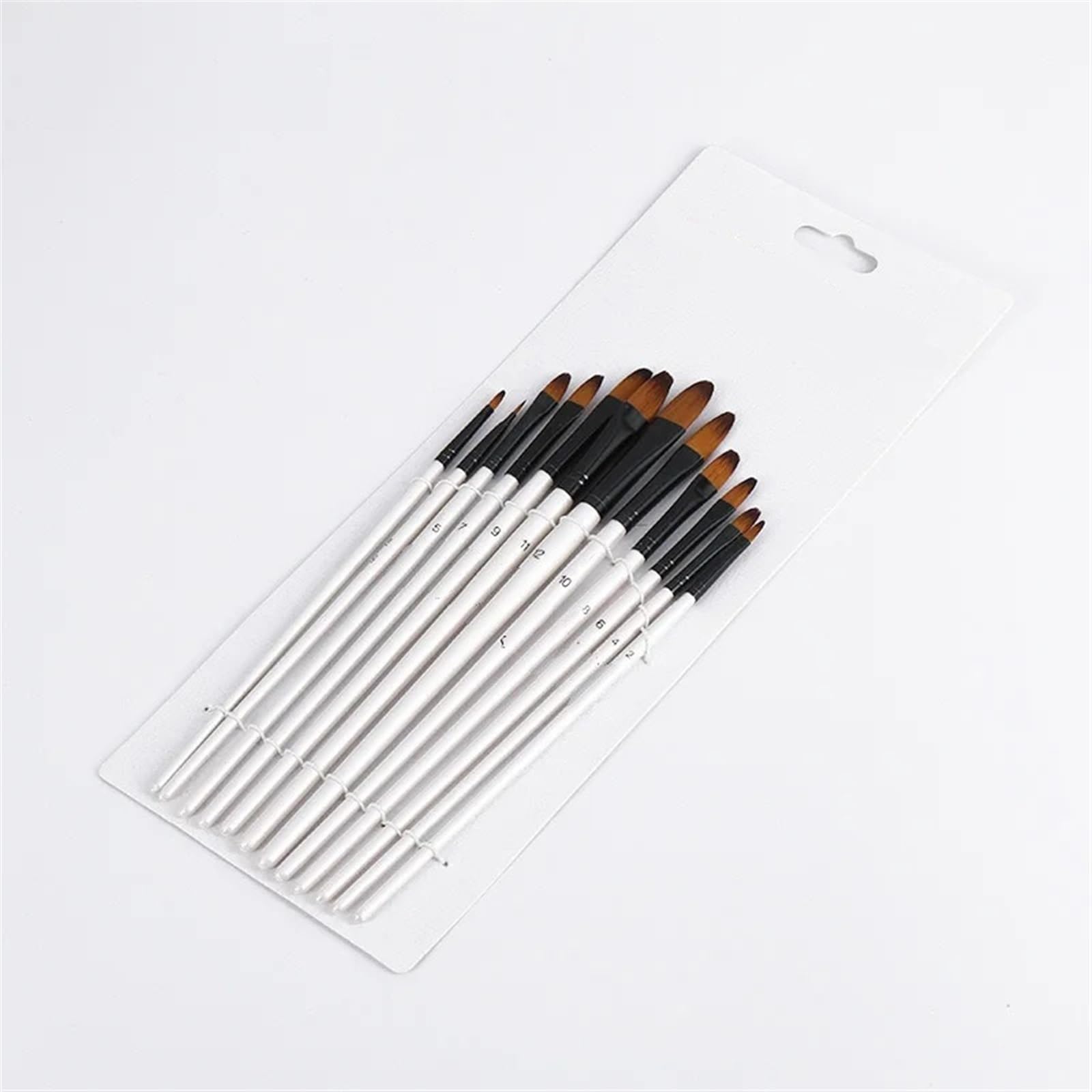 Pinceles para Pintar, 12 Piezas de Pelo de Nailon con Mango de Madera, Juego de Pinceles para Acuarela para Aprender a Pintar al óleo y acrílico, suministr,One Color-6