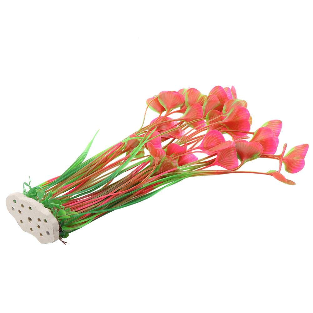 HEEPDD Plantes d'aquarium Aquatiques artificielles de Simulation, décorations de réservoir de Poissons en Plastique sous-Marin d'herbe d'eau de Plante pour l'aquarium(Rose)
