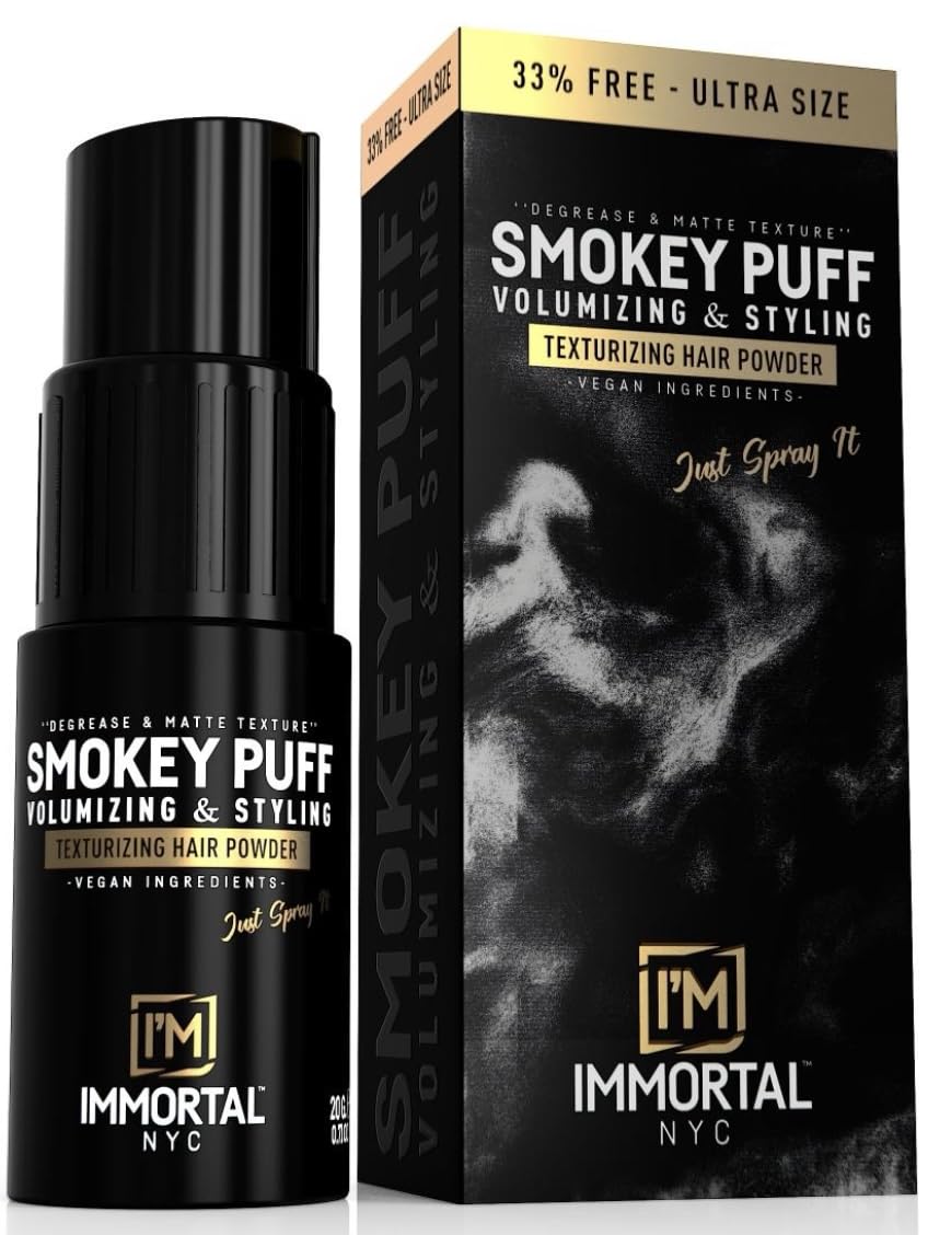 Immortal NYC Smokey Puff Hair Powder Matte Texturizing Volumizing Powder for Extra Volume Vegan Easy-to-Use No Residue 33