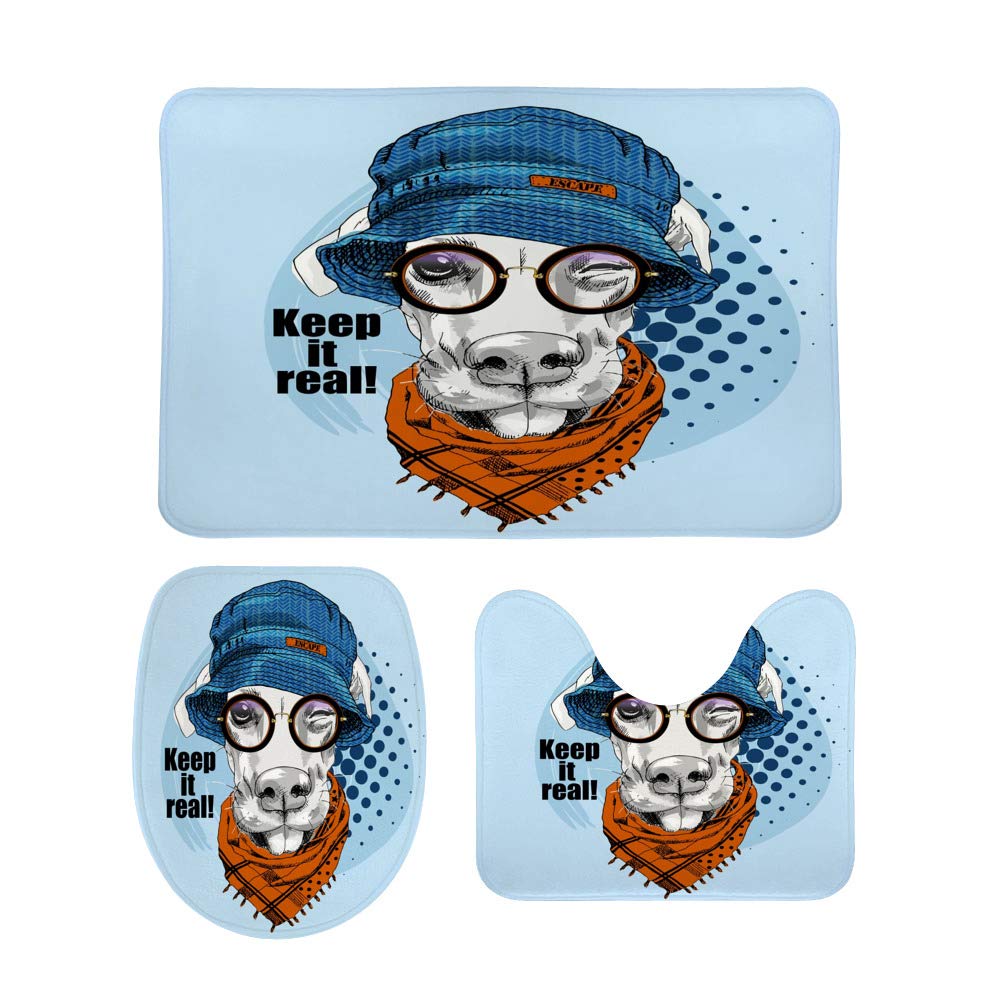 Tapis de toilette pour les vacances lot de 3 accessoires été antidérapants