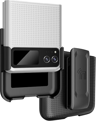 Nakedcellphone - Funda con clip para Motorola RAZR 40 (2023), Nakedcellphone textura de cuadrícula cubierta rígida delgada y rotacióntrinquete Combo Nakedcellphone - Funda con clip para Motorola RAZR 40 (2023), Nakedcellphone textura de cuadrícula cubierta rígida delgada y rotacióntrinquete Combo