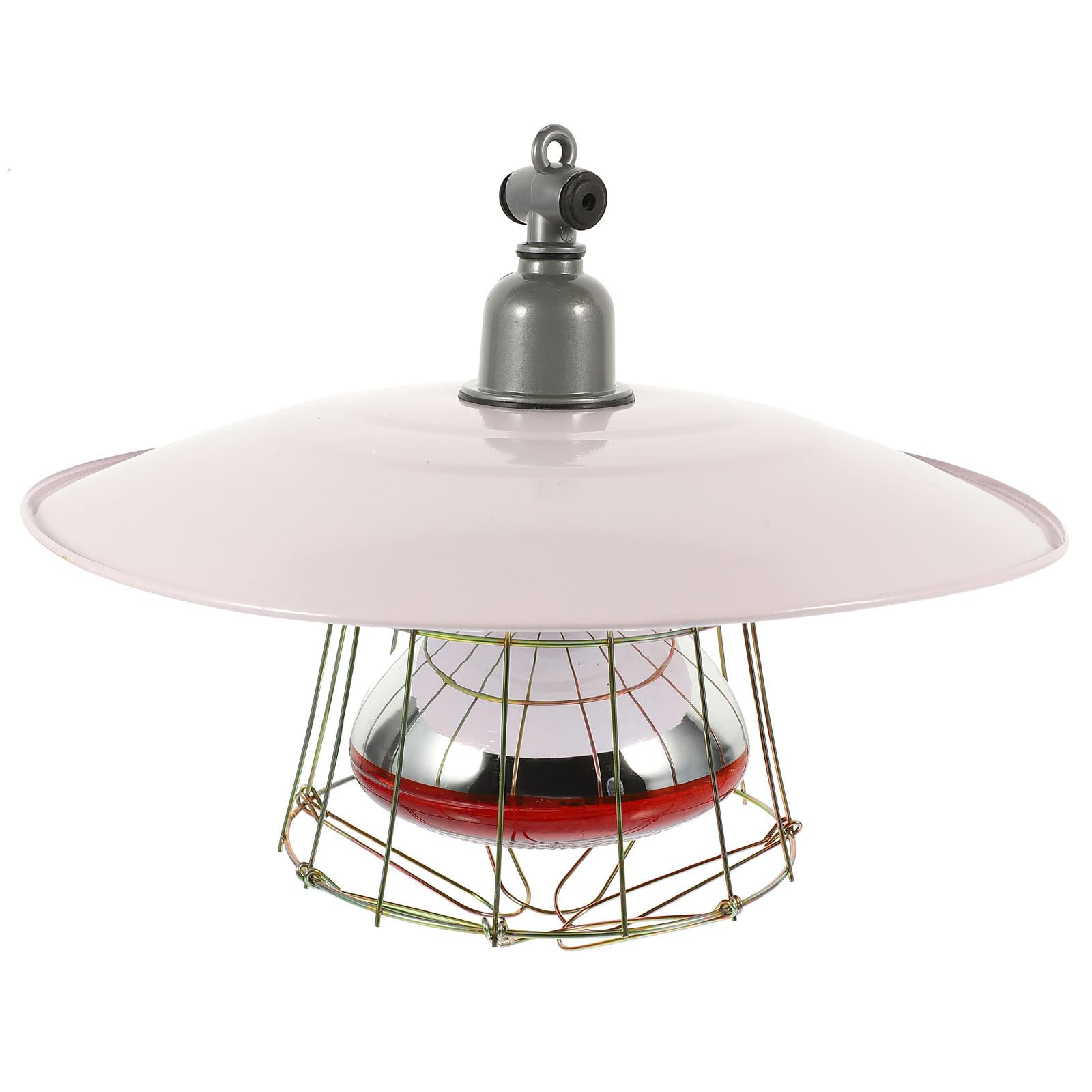 Beaupretty Lampada Riscaldante per Gabbie Bestiame e Rettili 250w Coprilampada in Metallo e Rete di Protezione, Set 4 in 1, Luce Rossa per Allevamento e Terrari Colore Casuale