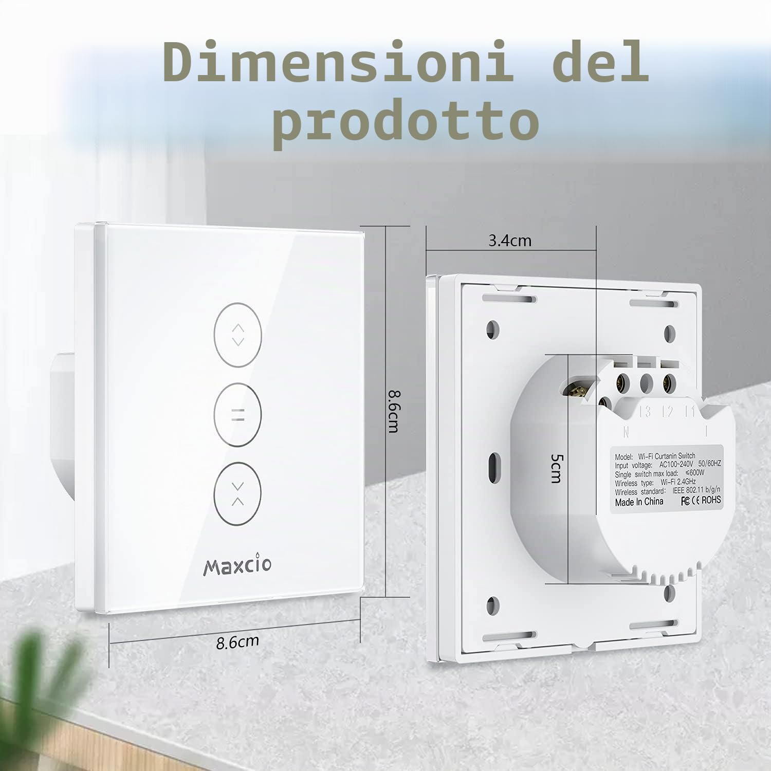 Maxcio Timer per tapparelle Smart Rolladen Alexa Interruttore On AB 1 2 4 (4 Packs)