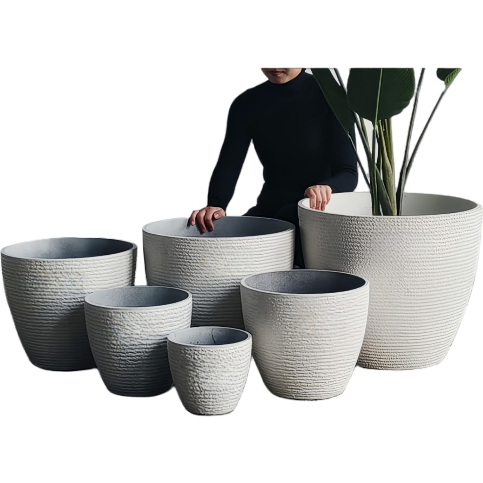 Amazon.co.jp: Poixmoc 大型植木鉢 深型 37cm プランター 観葉植物