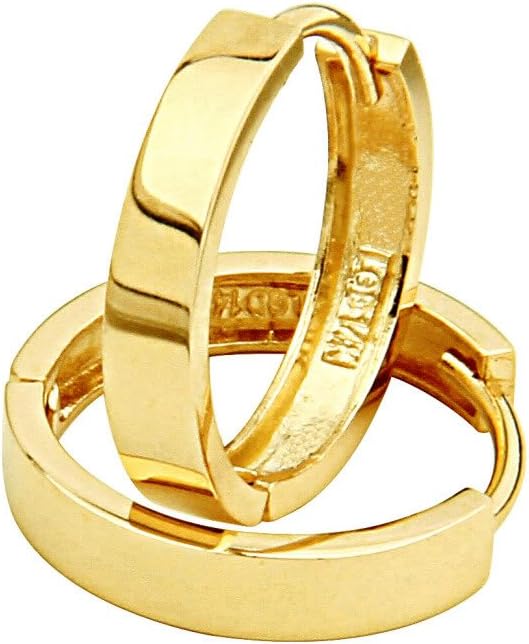 14k Yellow or White Gold 3mm Thickness Hoop Huggie Earrings