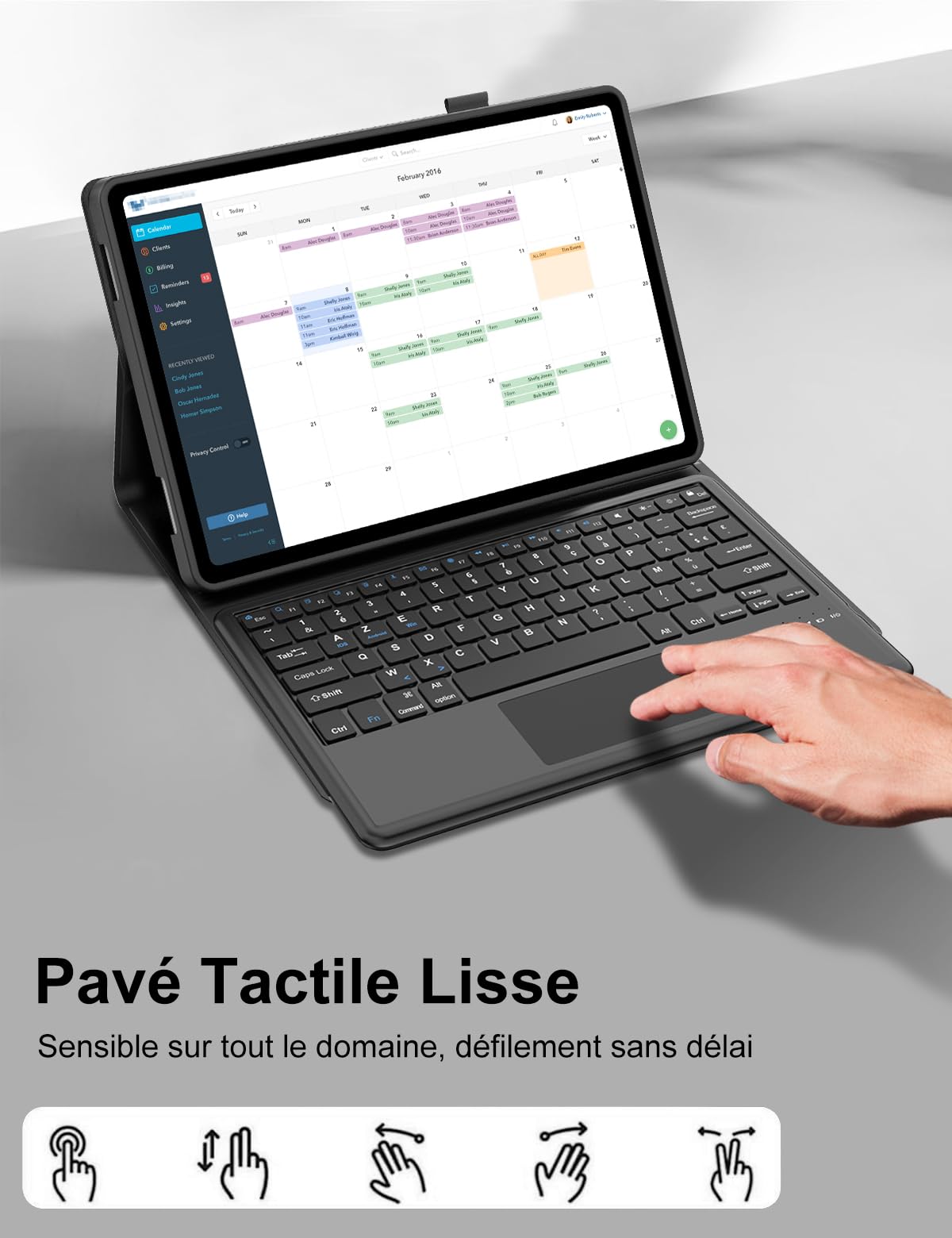 FOGARI Clavier AZERTY Français Pour Honor Pad 9 12.1" 2024 - Étui Magnétique Bluetooth Avec Porte-Crayon