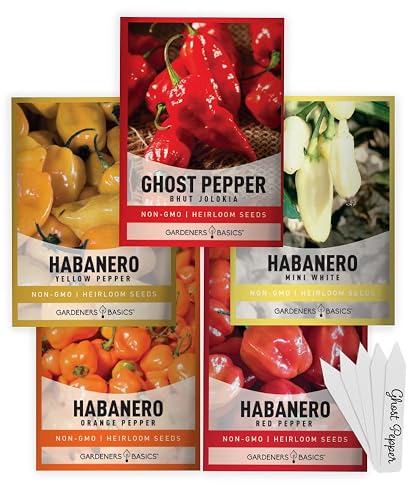Gardeners Basics, Hot Pepper Seeds for Planting Ghost Habanero -