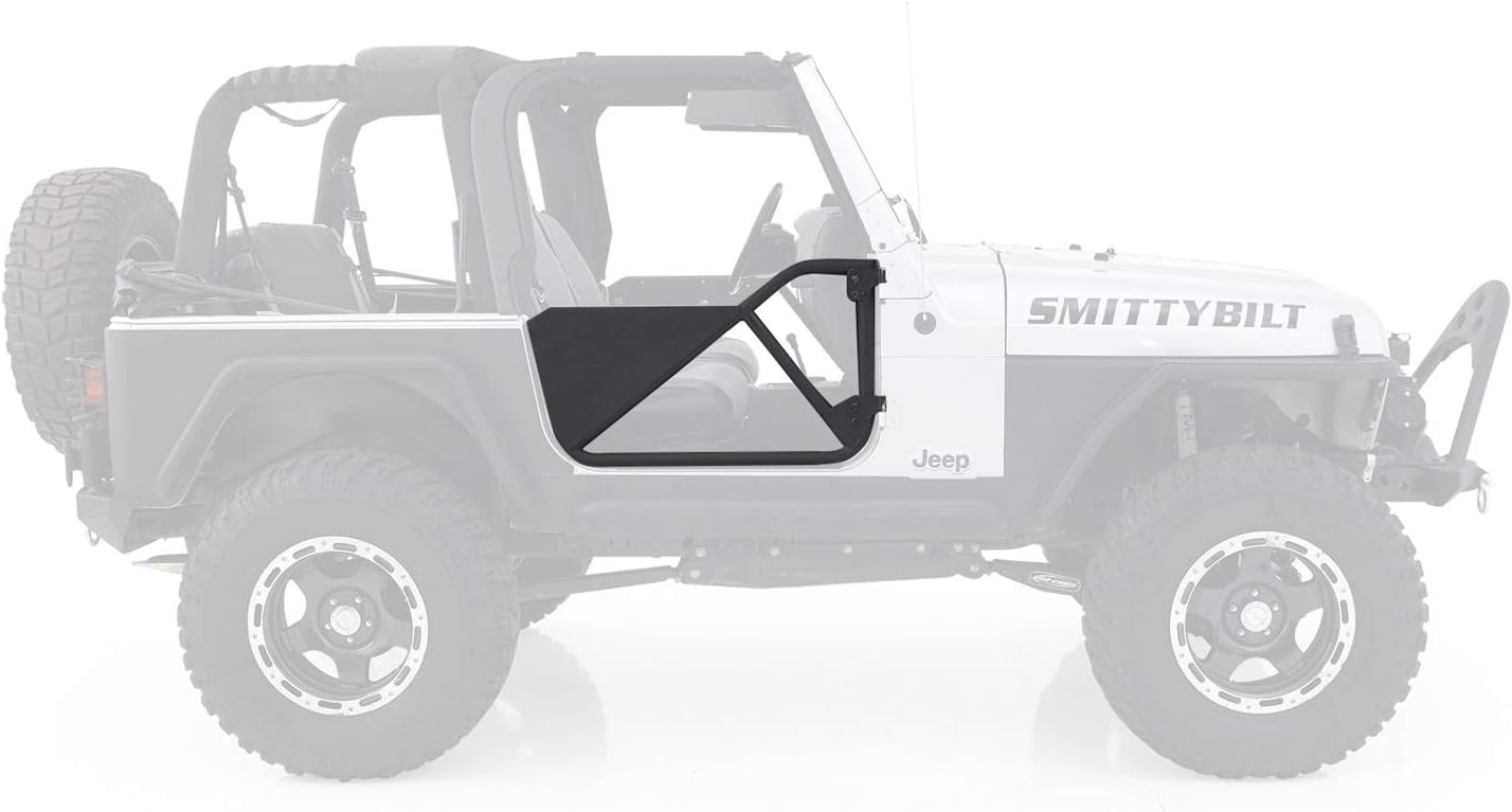 Smittybilt 76793 SRC Tubular Front Doors, 97-06 TJ Wrangler Textured Black