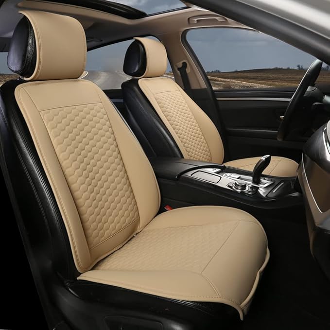 Black Panther Front Seat Cover, PU Leather Car Seat Protector with