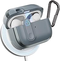 Vista 10 de MAGEASY Funda diseñada para AirPods Pro 2, funda resistente para AirPods Pro con candado, funciona con cable, Apple Watch oficial y carga MagSafe