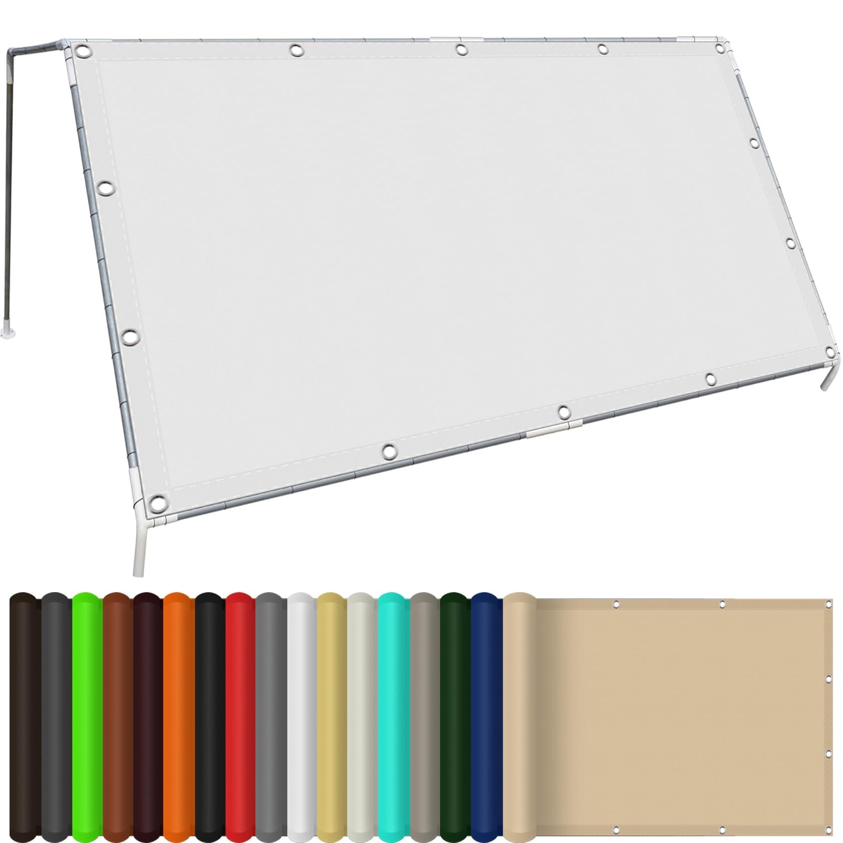 Toile d'ombrage imperméable et anti-UV 98% pour pergola 250x360