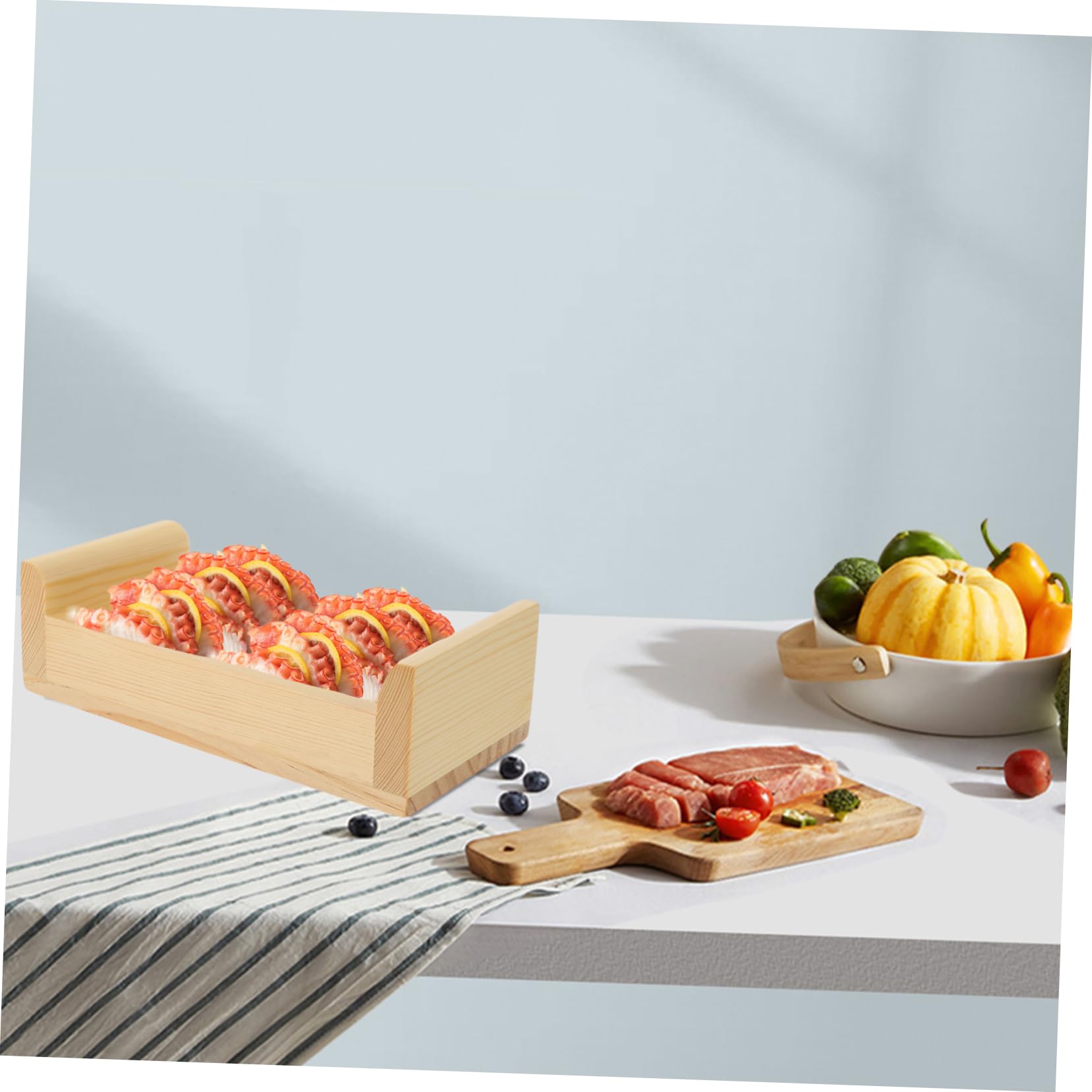 CIYODO 1pc Sashimi Box Sushi Board Plate Sashimi Plate Platter Japanese Sushi Tray Sushi Plate Decor Tray Pastry Serving Tray Chip and Dip Serving Tray Sashimi Serving Plate Wood Khaki