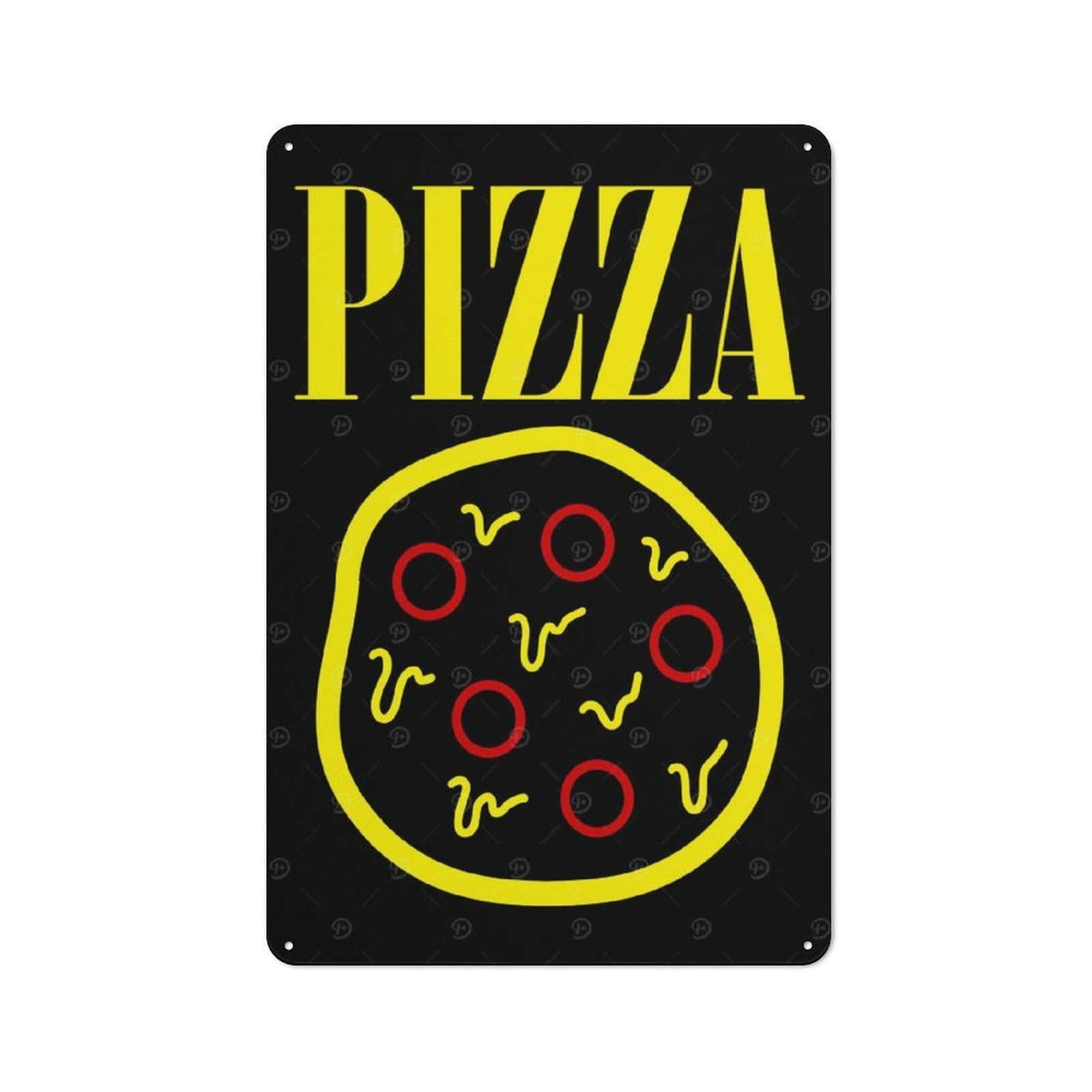 Junmoney Pizza Spirit Tin Wall Plaque 30X20cm With For Pub Or Café, A Decorative Christmas Gift For Hospitality Wall Decor Collectors