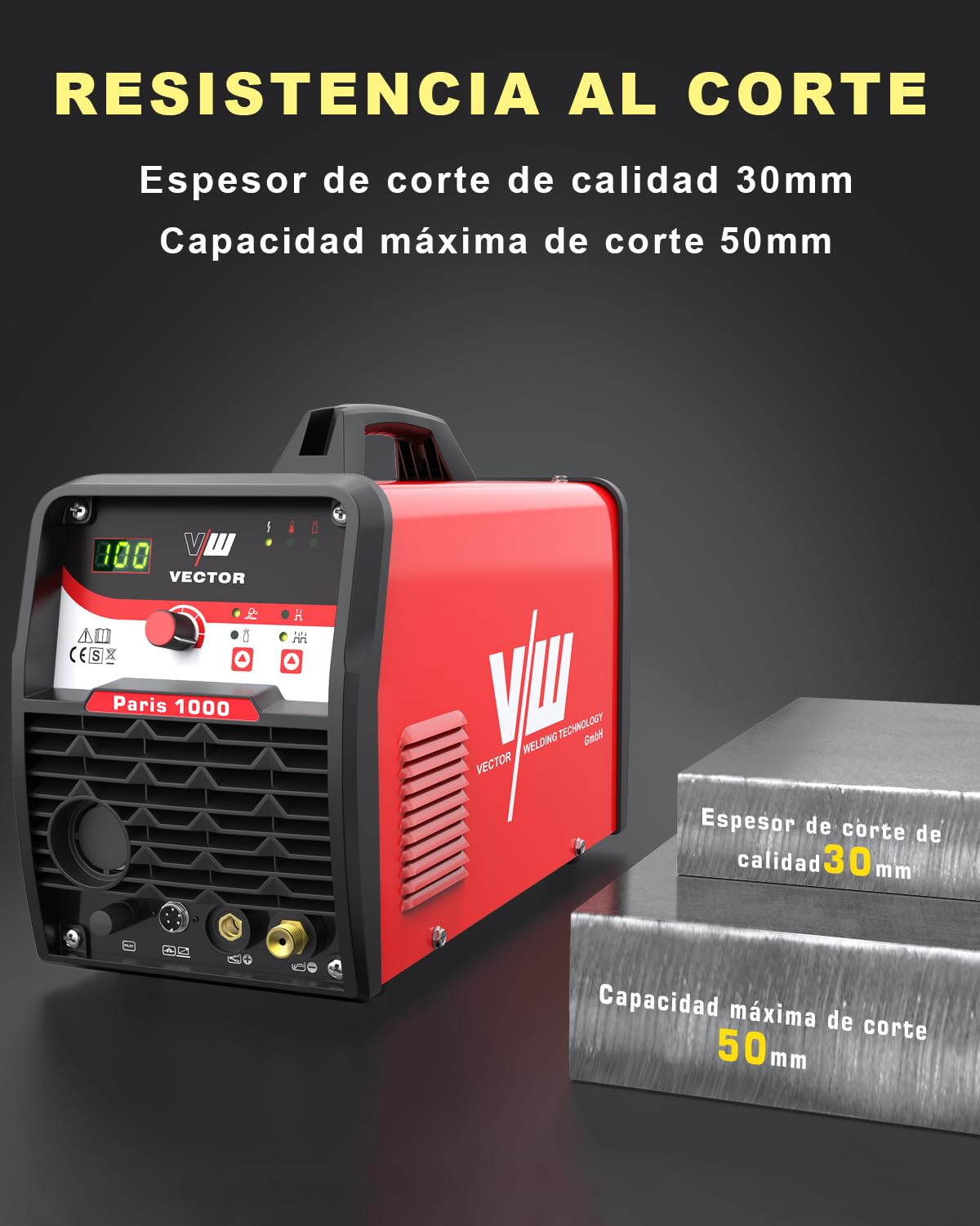 VECTOR WELDING Cortador de Plasma 100A 400V con Encendido HF