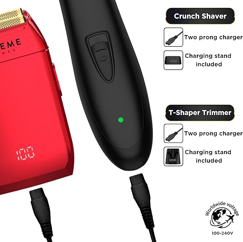 Miniatura 4 de Supreme Trimmer Barber Haircut Kit Hair Trimmer  Mens Foil Shaver Professional Beard Trimmer - ST5220  STF602 Red Bundle