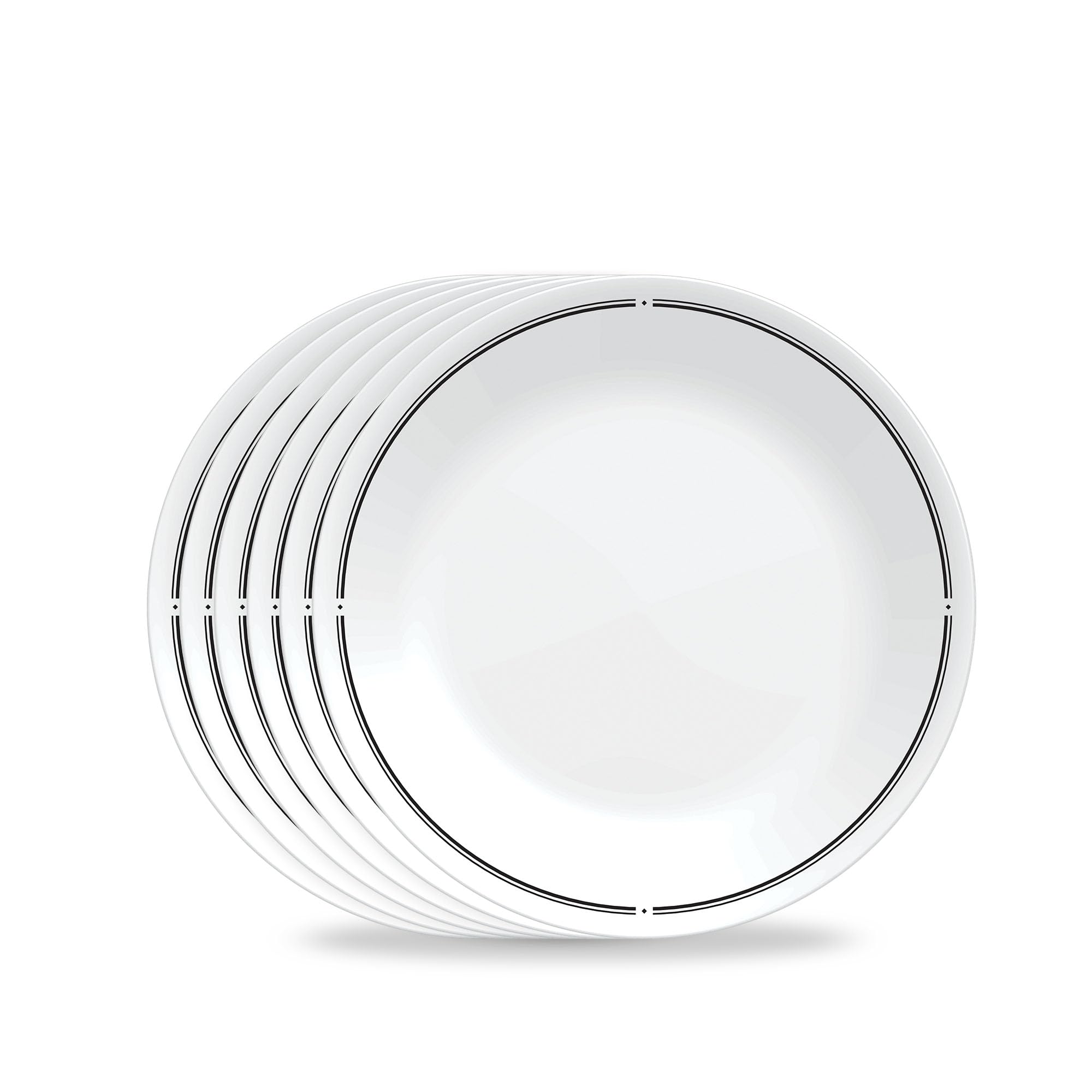 Corelle Vitrelle - 6 platos redondos de almuerzo de 8.5 pulgadas, vidrio de triple capa, platos redondos ligeros, platos de ensalada, resistentes a astillas y arañazos, aptos para microondas y