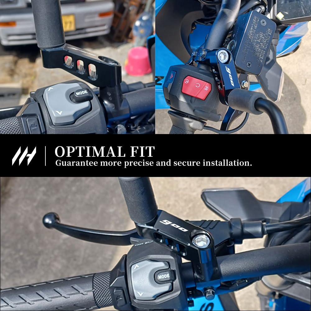 Moto Specchietto Estensione Staffe per Tracer 900 2015-2020 Tracer 900 GT 2019-2020 CNC Alluminio Adattatore Specchio Regolabile per Visualizzazione Estesa Accessori (Nero)