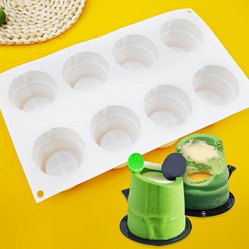 Miniatura 8 de mostsom Molde de silicona de bambú de chocolate con 8 agujeros para pastel de chocolate, gelatina, pudín hecho a mano para pastel de jabón (bambú