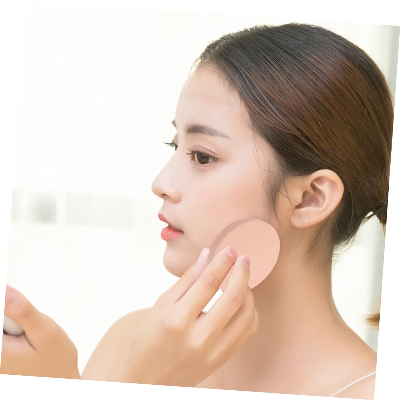 OSOLADY 12Pcs Large Skin Color Makeup Powder Puff Shape Dry Wet Use for Foundation Application Salon Travel