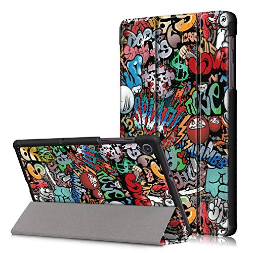 VOVIPO Coque Tablette Samsung Galaxy Tab A7 Lite 8.7 2021 SM-T225 / SM-T220, Housse Rigide Mince à Trois Volets pour Galaxy Tab A7 Lite 8,7 Pouces-Graffiti