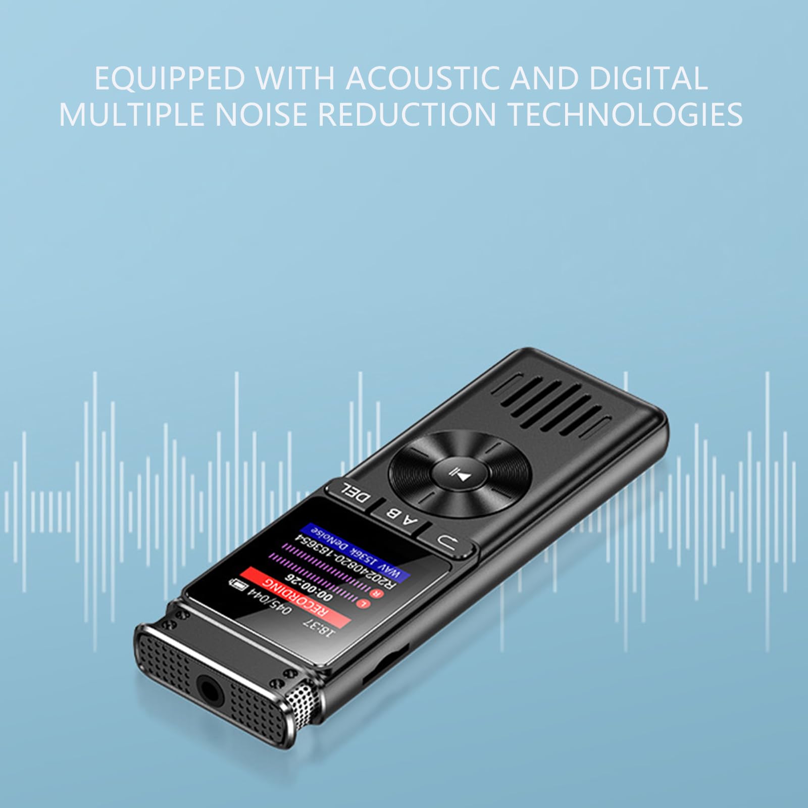 Grabadora de voz digital con reducción de ruido, reproductor MP3 activado para conferencias, reuniones, entrevistas, grabadora