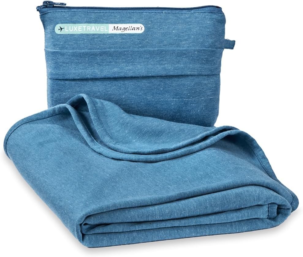 Grey Compact Travel Blanket, Airplane Blanket, Road Trip