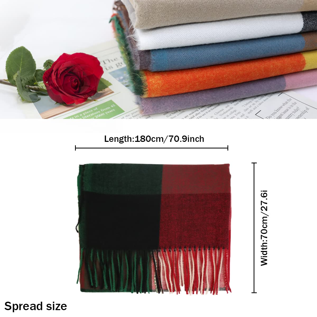 NLAND Sciarpa Donna Invernale Sciarpa Grande Scialle Donna Inverno Pashmina donna Foulard Donna Calda Regalo Donna Natale