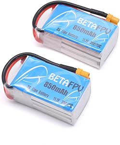 BETAFPV FPV Battery 2pcs 850mAh 3S Lipo Battery 11.1V 35C/70C XT30 Plug for Micro FPV Racing Drone