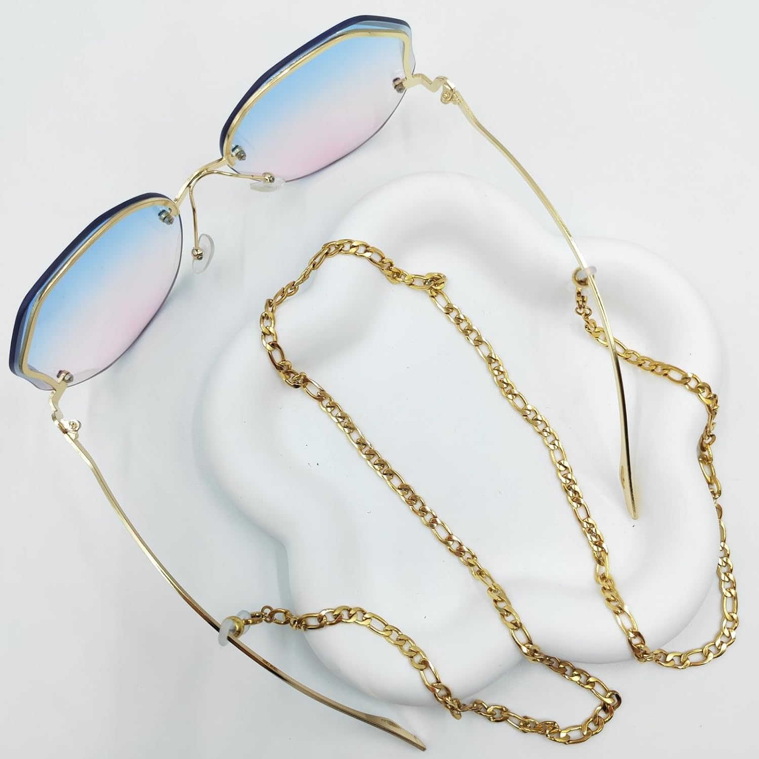 Vintage Style Eyeglass Chain Holder,18k Gold Metal Rope Design, Fashion Glasses Cord Lanyard