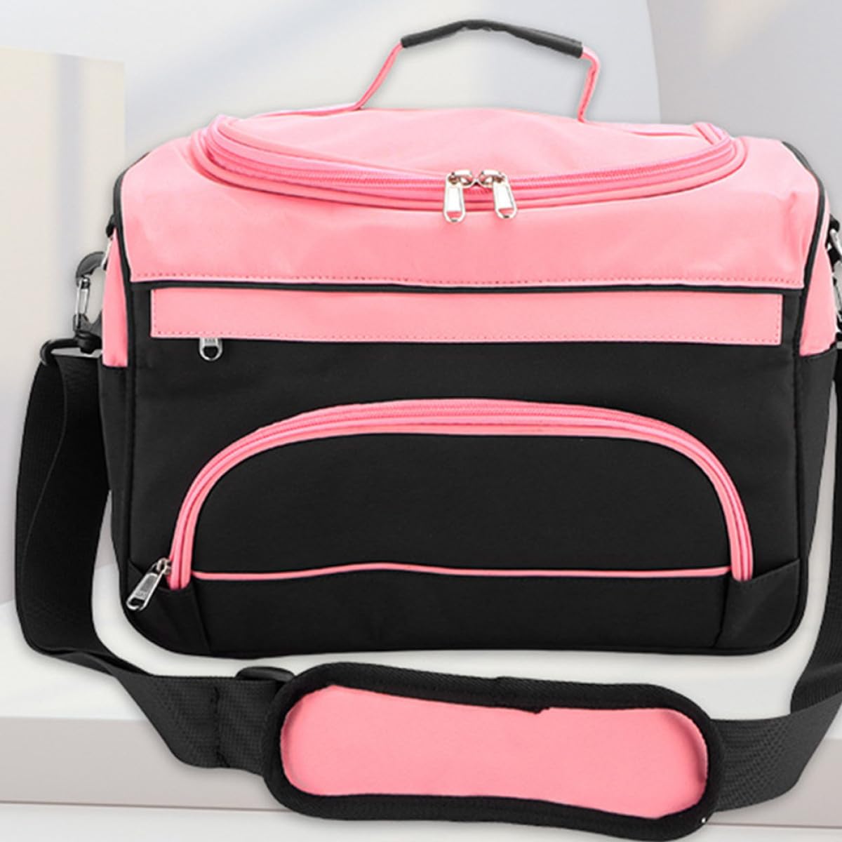 Toyvian Große Friseurtasche aus Oxfordstoff mit Metallteilen Multifunktionaler Organizer für Haarstyling Werkzeuge Robust und Leicht Zugänglich für Reisen und Outdoor Einsatz