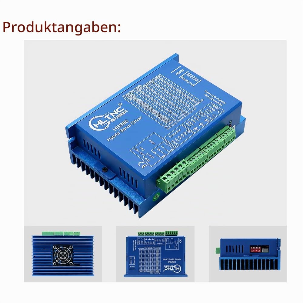 12N Set 3 Kit CNC Nema34 Motor mit geschlossenem Regelkreis 86HSE 6A Hybrid Nema 34 HBS86H+400W DC Netzteil +4 Achse MACH3 USB-Controller-Karte+RS232