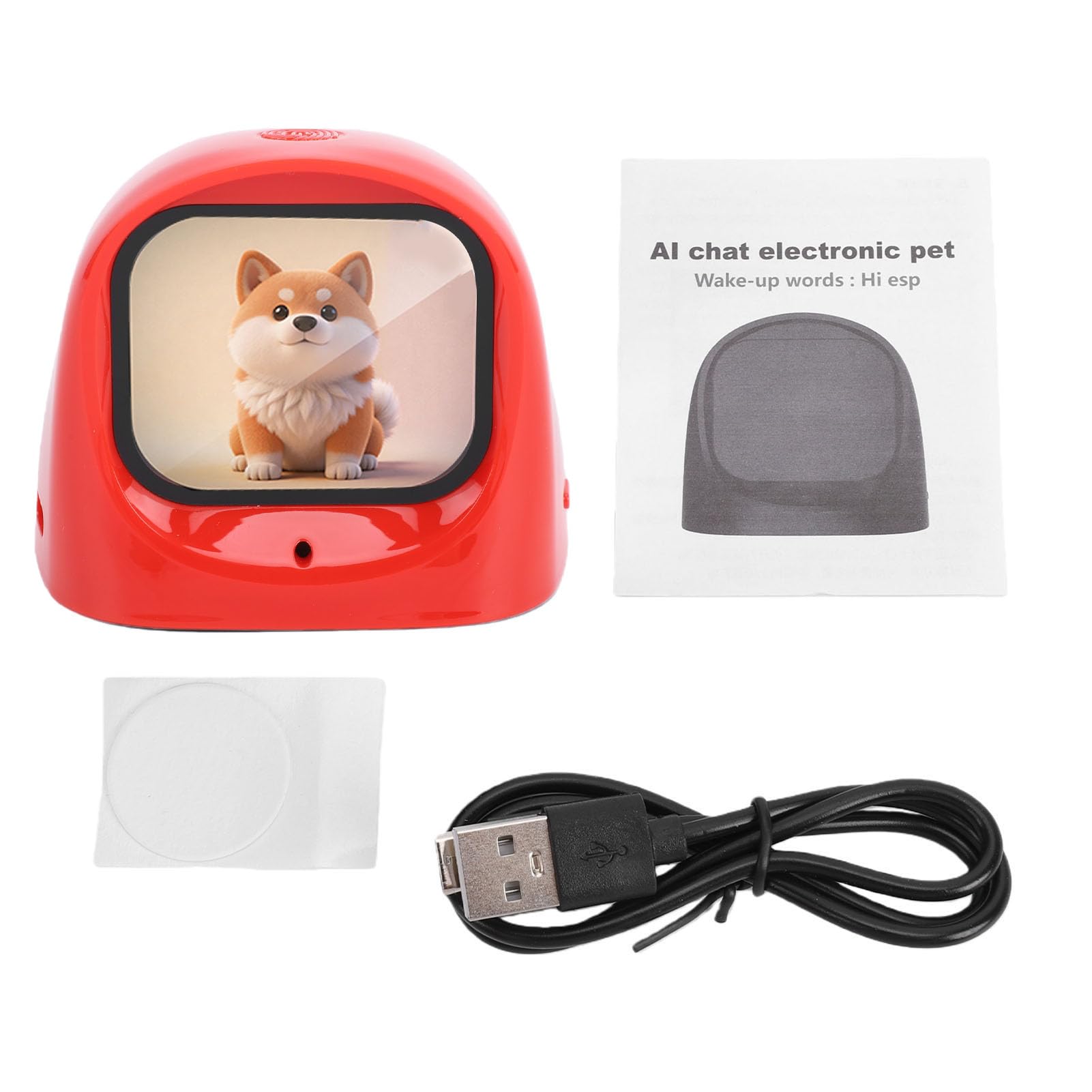 Fdit Robot Cruscotto Auto AI con Conversazione Intelligente Ed Espressioni Animate, per Bambini Compagno Educativo Divertente (rosso)