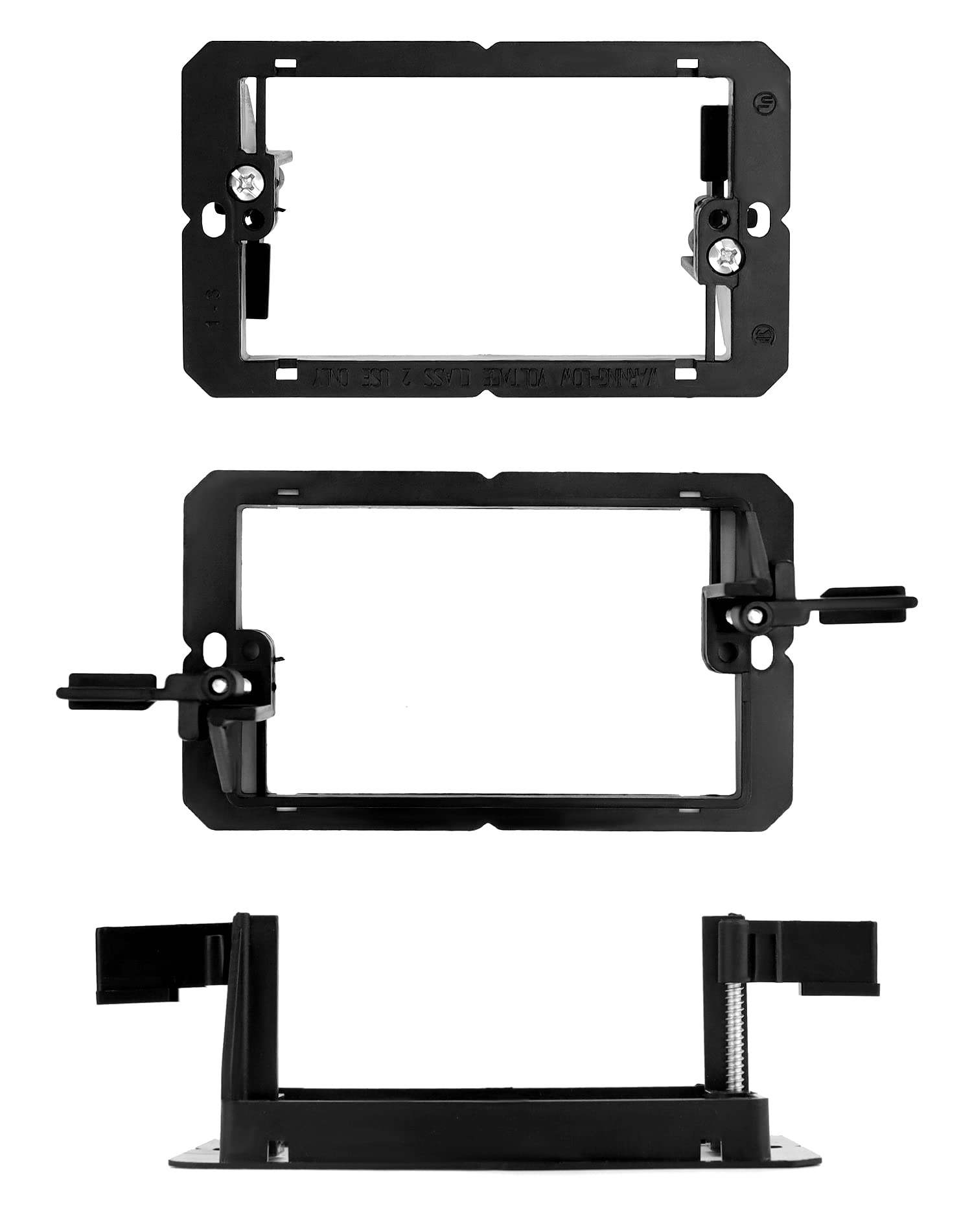 QWORK Low Voltage Mounting Bracket, 50 Pack 1 Gang Single Gang Drywall Mounting Wall Plate Bracket for Telephone Wires, Network Cables — Amazon image 2