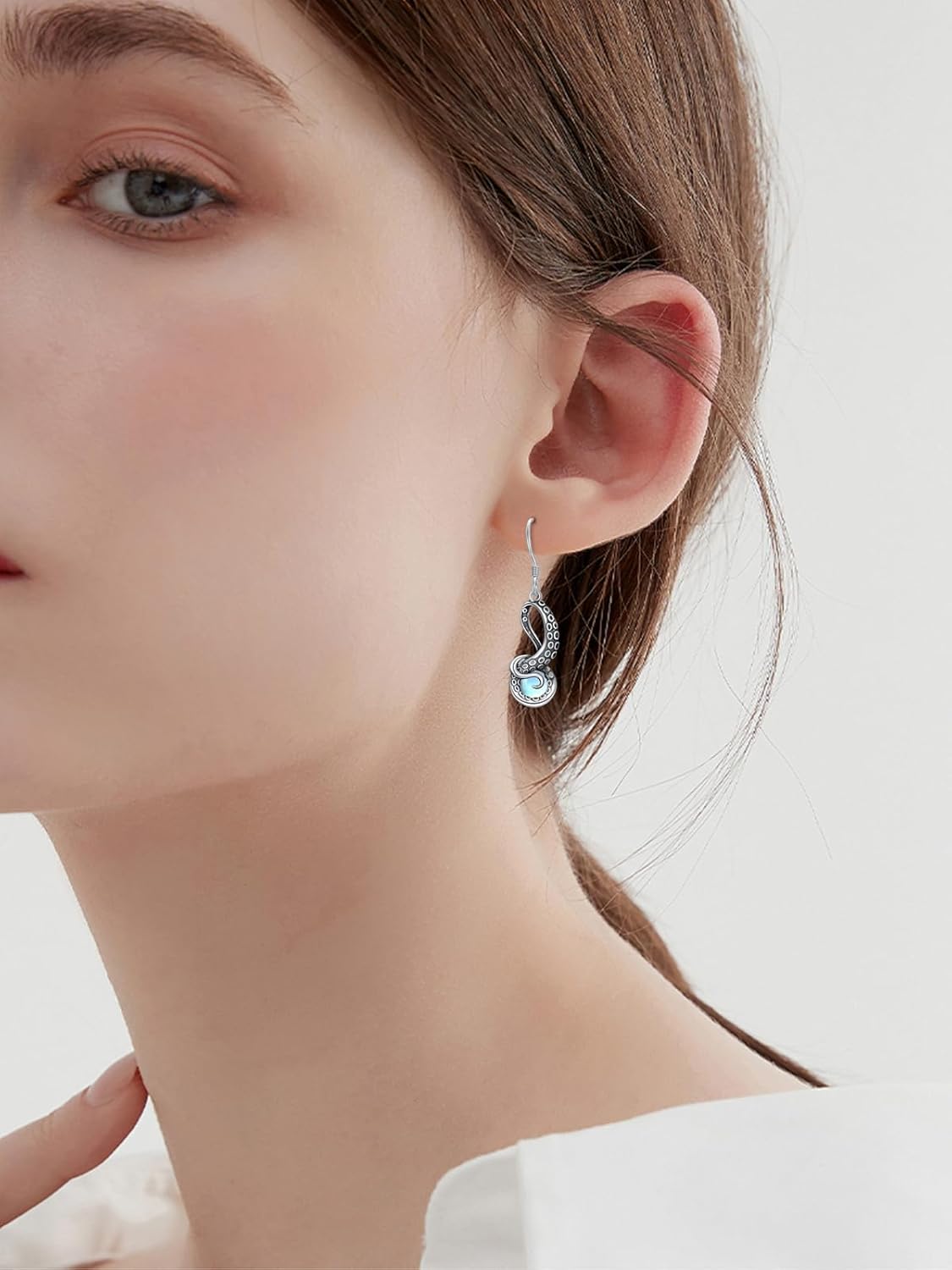 Moonstone Animal Earring 925 Sterling Silver Highland Cow/Fox/Raccoon/Black Cat/Butterfly Earrings Birthday Christmas Jewelry Gift for Women Animal Lovers - Image 4