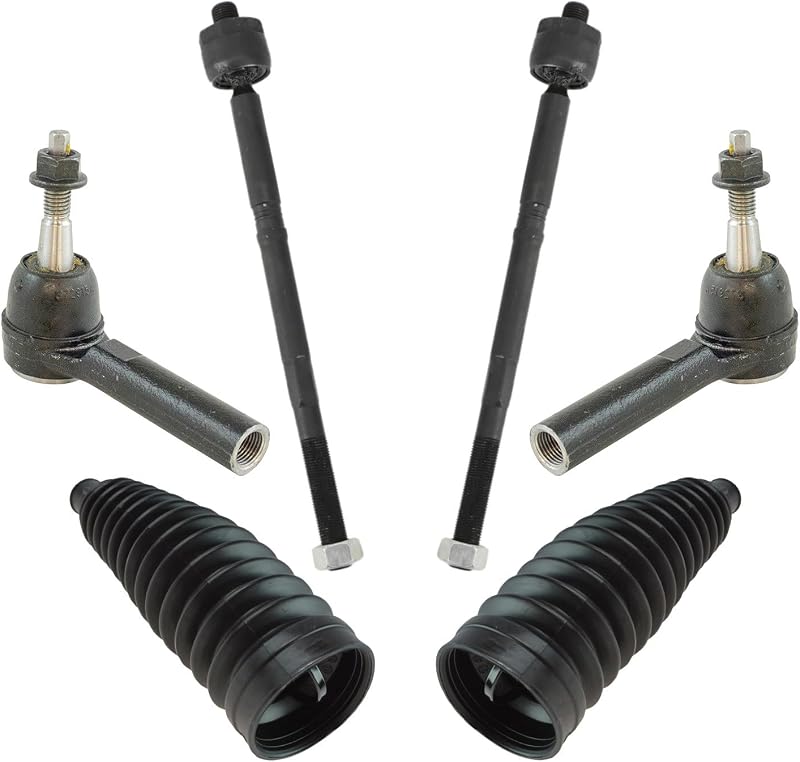 Kit de direção dianteira TRQ com barras axiais, terminais e coifas – 6 peças