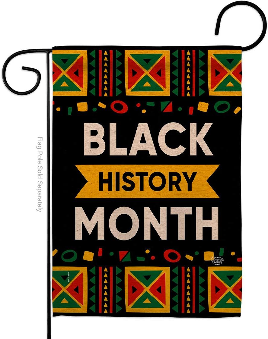 Celebrate Black History Month Garden Flag Set Wall Holder Lives Matter BLMCelebrates African Americans Heritage Small Decorative Gift Yard House Banner Made In USA 13 X 18.5