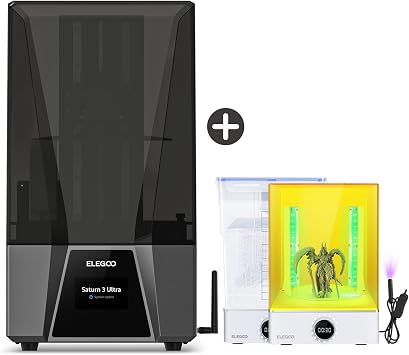 ELEGOO Saturn 3 Ultra 12K MSLA 3D Printer and ELEGOO Mercury XS Bundle Wash and Cure Station