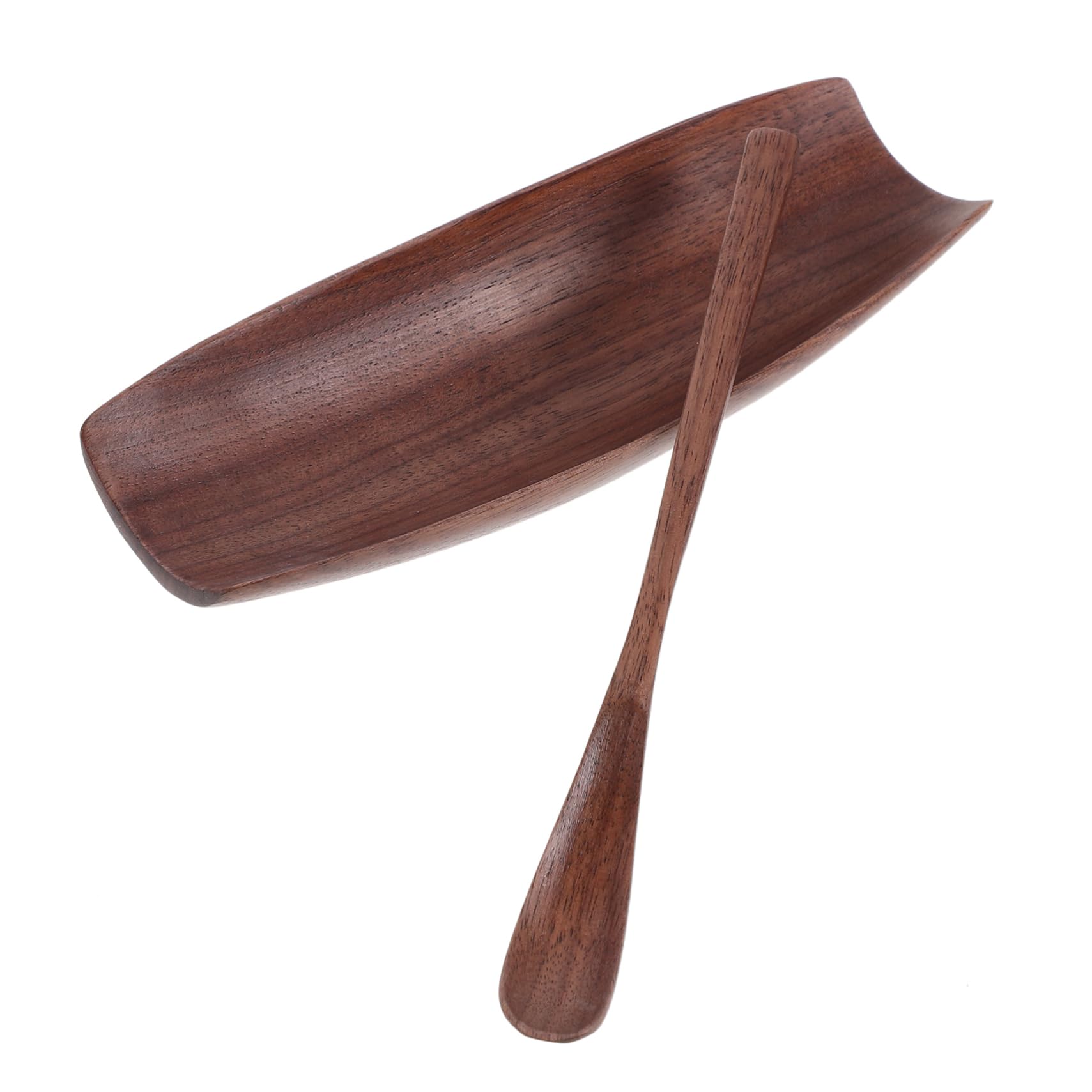 STOBAZA 1Set Wooden Tea Scoop Set Walnut Tea Leaf Storage Holder Nonstick Tea Pick Spoon for Household Tea Ceremony Elegant Decorative Tea Accessories