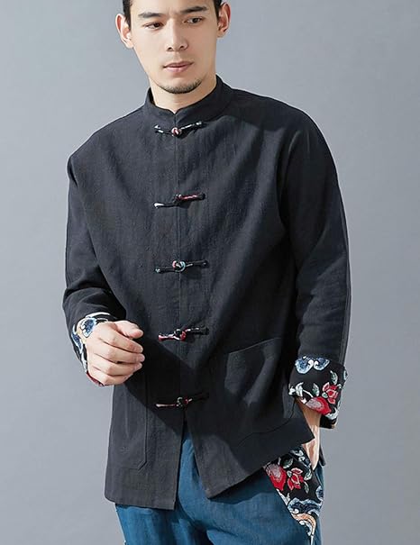 Camisa Retro china para hombre, camisa informal 100% algodón, Tops  tradicionales 2021, cuello mandarín, ropa de Kung Fu sólida, Túnica, traje  Tang - AliExpress Novedad y uso especial