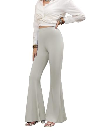 Women High Waisted Fit Flare Ethnic Paisley Floral Bell Bottoms Yoga Pants Flared Leggings