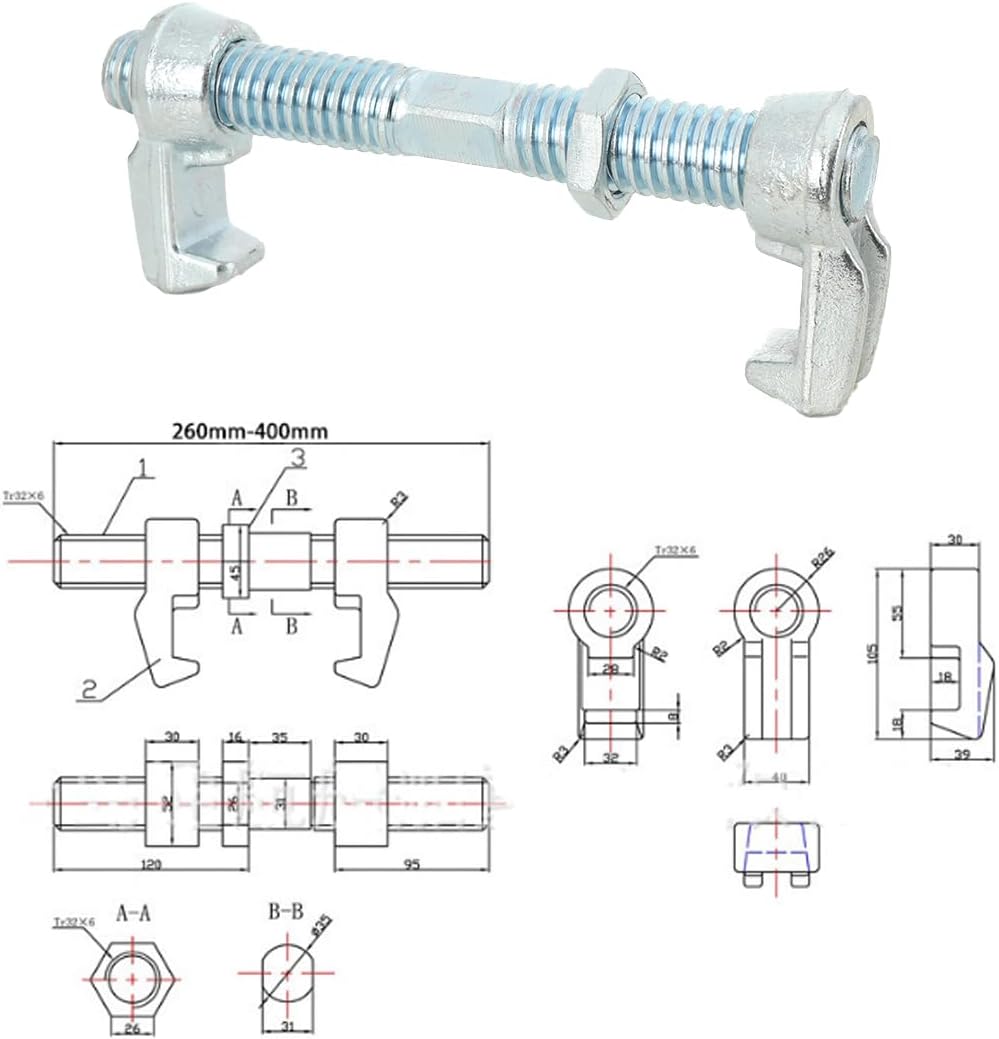 4 Pack Shipping Container Screw Clamps Shipping Container Bridge Fitting Clamp 280mm/11inche Steel Screw Clamp to Connect Shipping Containers Together for 20 or 40 Foot Shipping Containers