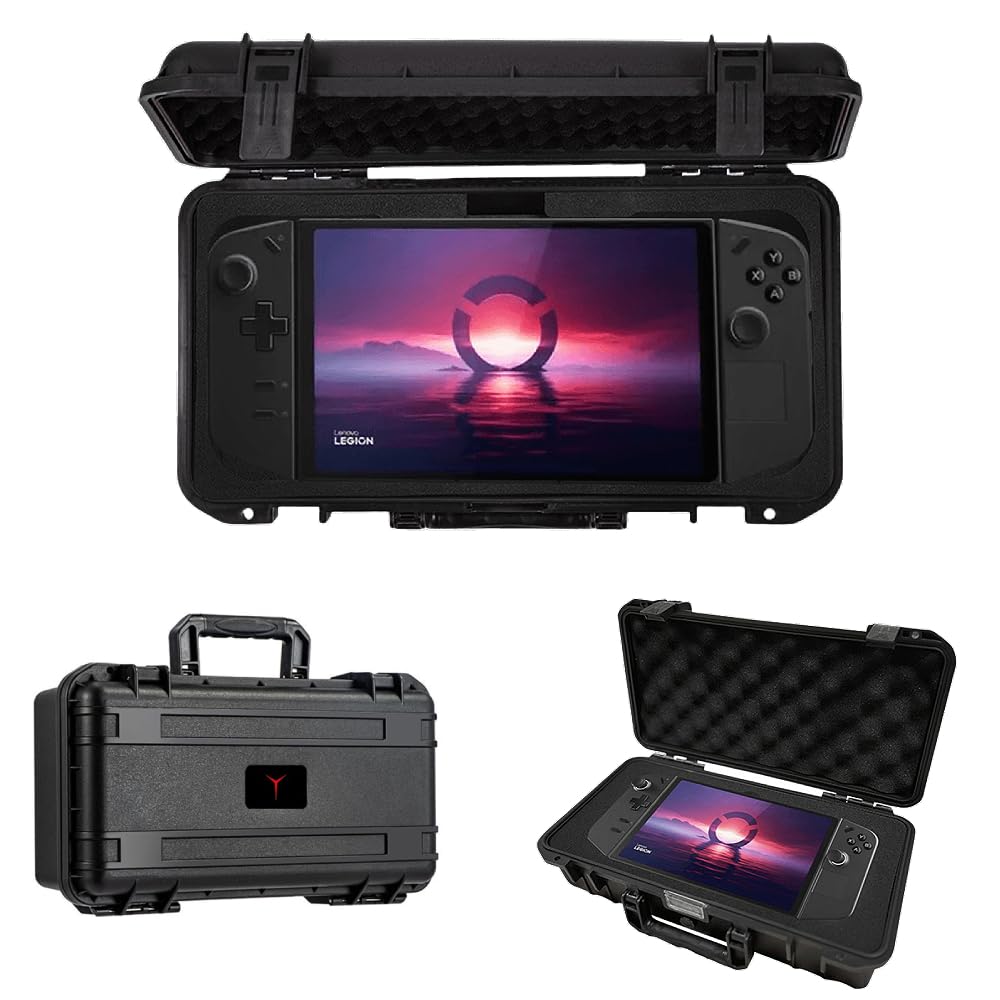 Hard Handheld Case for Lenovo Legion Go Console, Power Adapter, Charging Cable, Protective Travel Case Waterproof Shockproof Storage Bag for Legion Go Accessories, Black