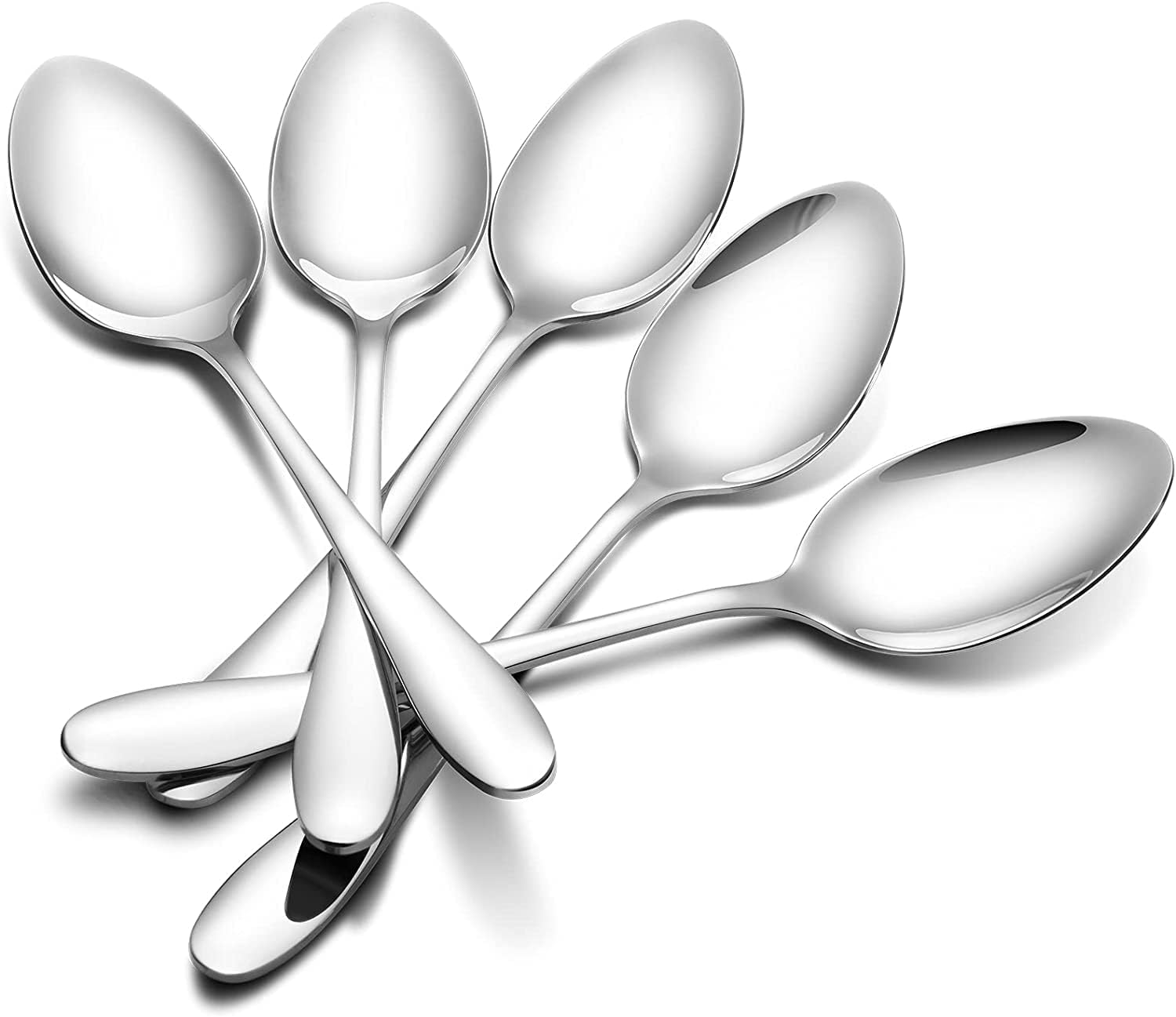 HAPPY KIT Dinner Spoons, 8Piece ExtraFine Stainless Steel Soup Spoons