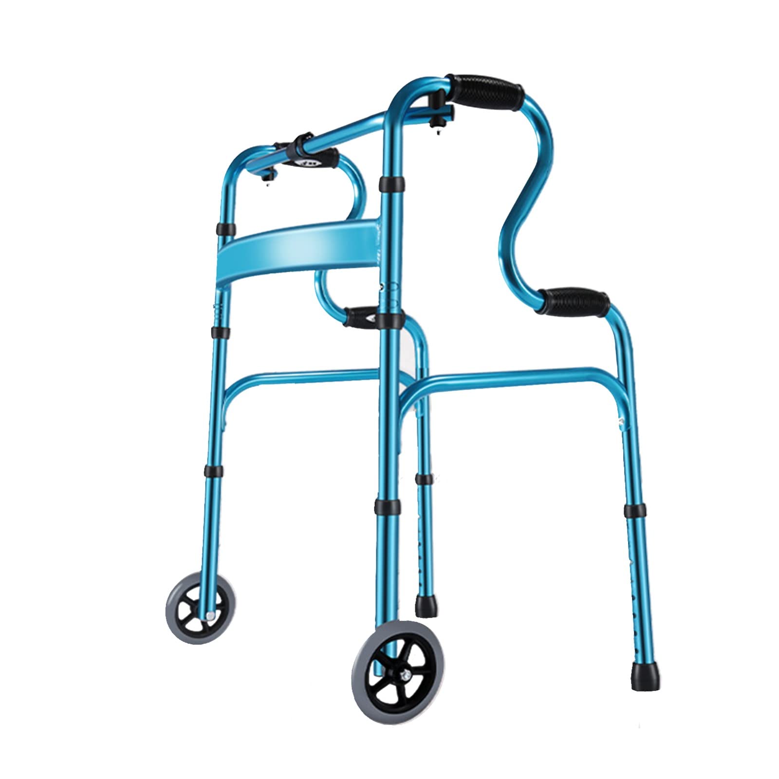 Deambulatore Per Anziani,Pieghevole Con 2 Ruote Supporto Per Camminare,Walker Pieghevole Regolabile In Altezza In Alluminio,Antiscivolo Deambulatore Rollator, Stabile, Fino A 150 Kg