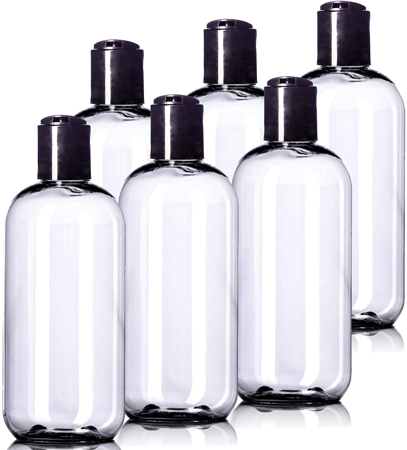 Hunky Dory 200ml Empty Clear Plastic Bottles Refillable Travel Size Cosmetic Containers Small Leak Proof Squeeze Bottles with Black Flip Cap for Toiletries,Shampoo. (Pack of 3)-picture-40