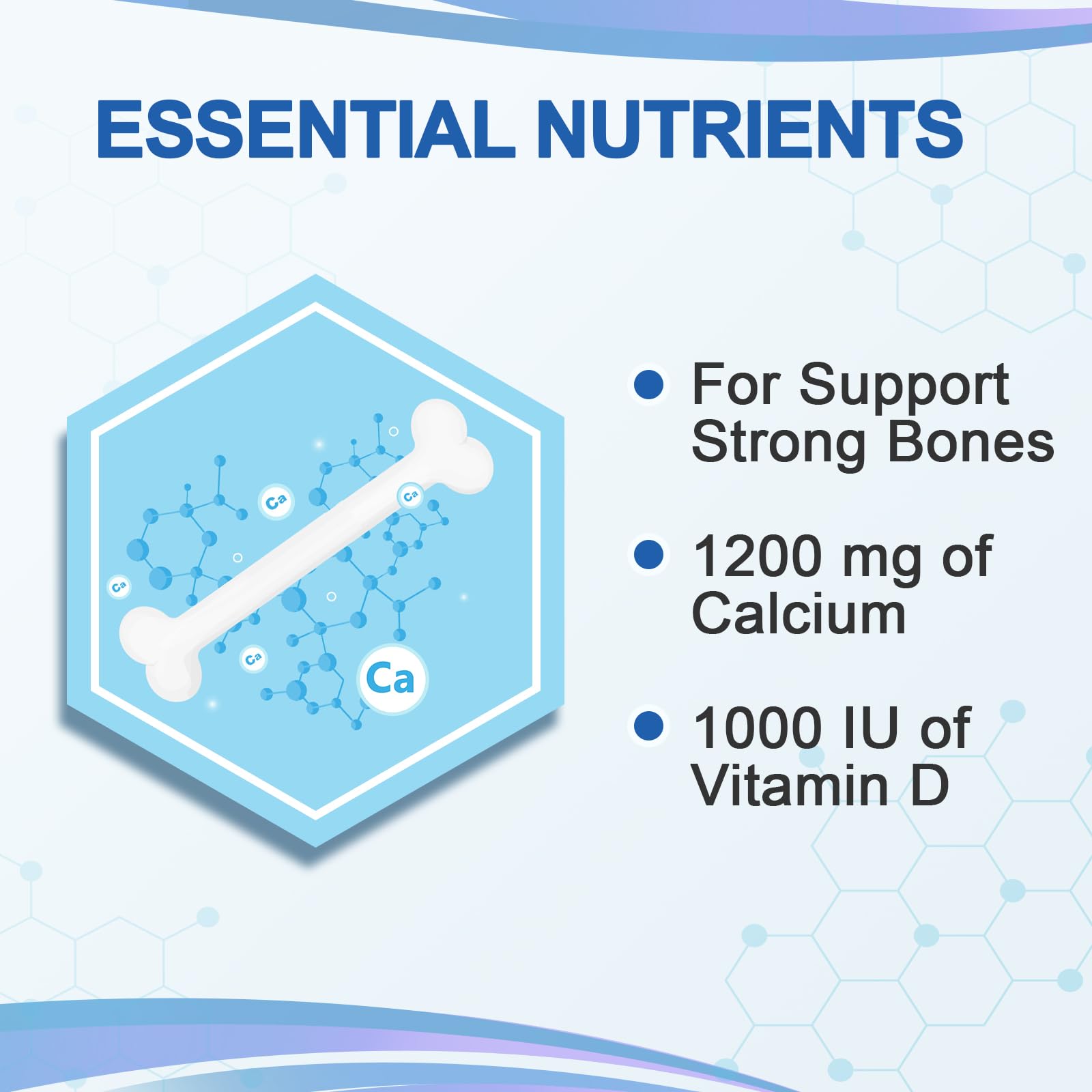 Calcium Supplement Vitamin D3 1200mg Magnesium Mini 186Tablets Sugar Free — Amazon image 2
