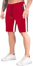 Men's Cotton Sports Shorts – Bermuda Shorts, Training Shorts with Zip Pockets for Jogging, Fitness, Training, Tennis Joggers, Summer